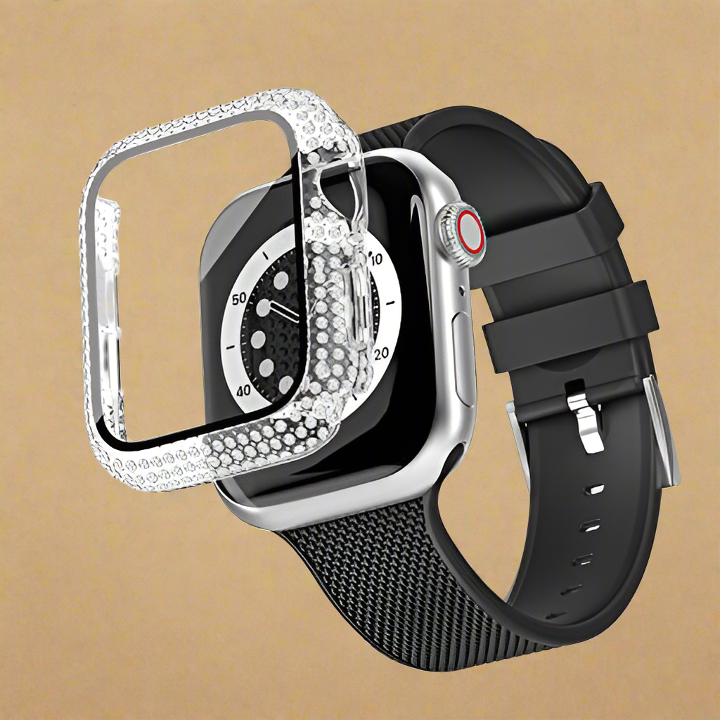 Fashion Bumper with Glass for 38mm Apple Watch with diamonds~New