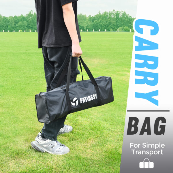 Patiassy Portable Badminton Net Set with Rackets, Shuttlecocks & Carry Bag (White)