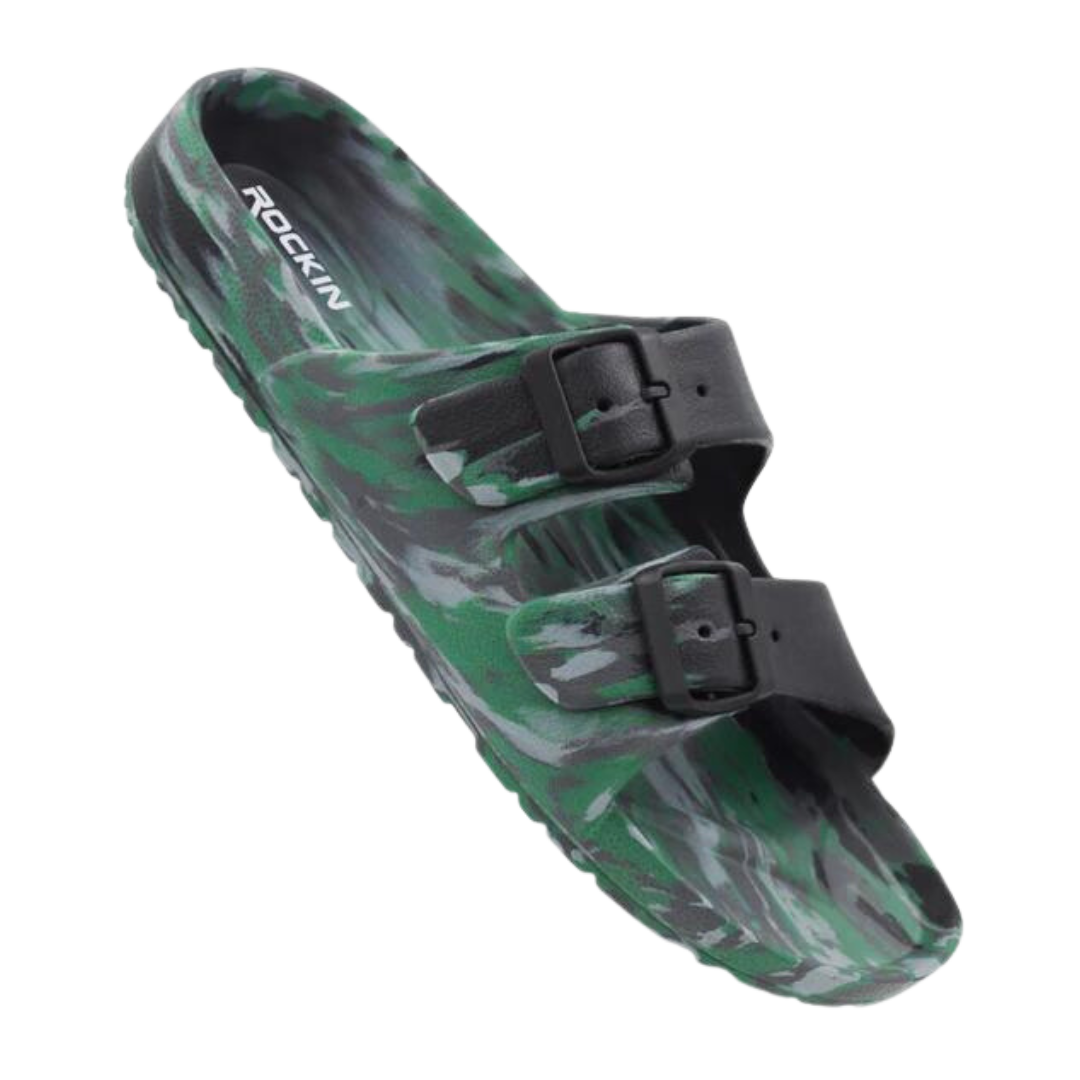 Huntington Buckle Slides- Army Marbled