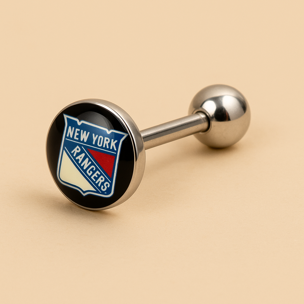 Officially Licensed NHL New York Rangers Logo Tongue Ring