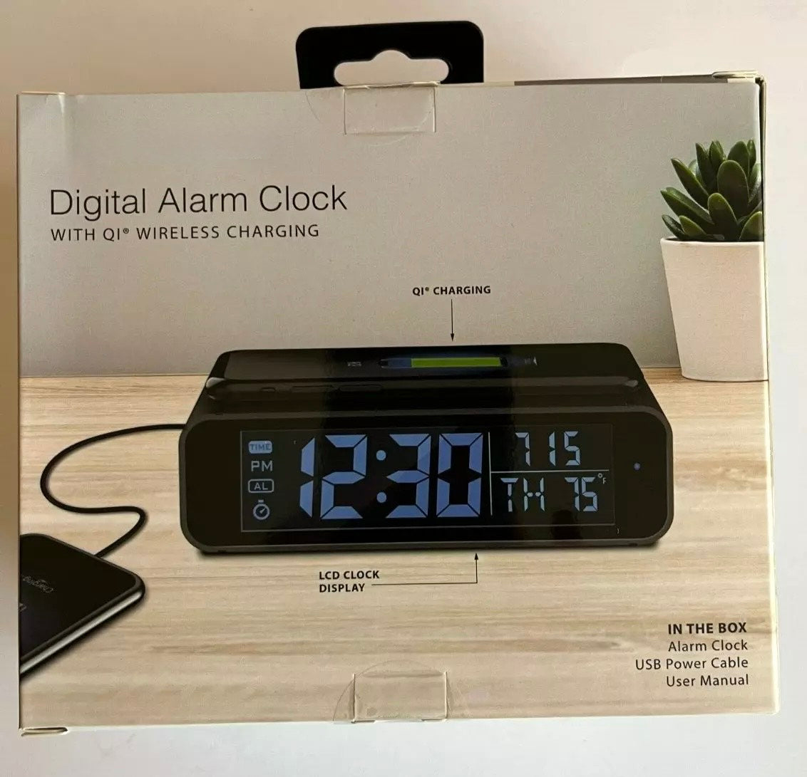 QI WIRELESS CHARGING DIGITAL ALARM CLOCK