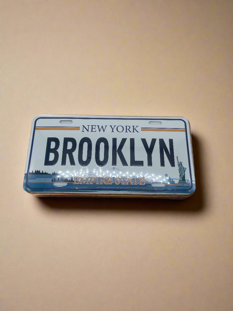 Brooklyn New York City License Plate –White and Blue Souvenir