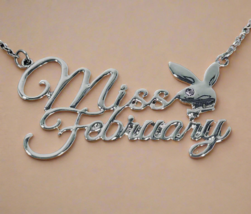 PLAYBOY MISS February w/BIRTH MONTH STONE Necklace jewelry