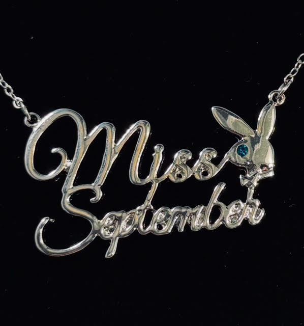 PLAYBOY MISS SEPTEMBER w/BIRTH MONTH STONE Necklace jewelry