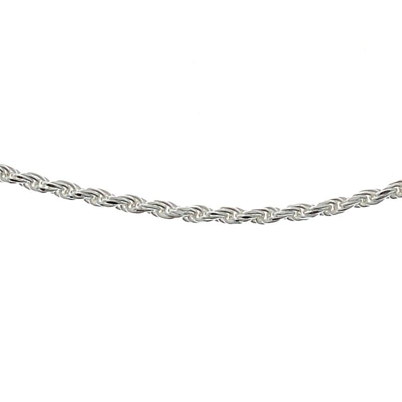 Sterling Silver Rope Anklet 11"