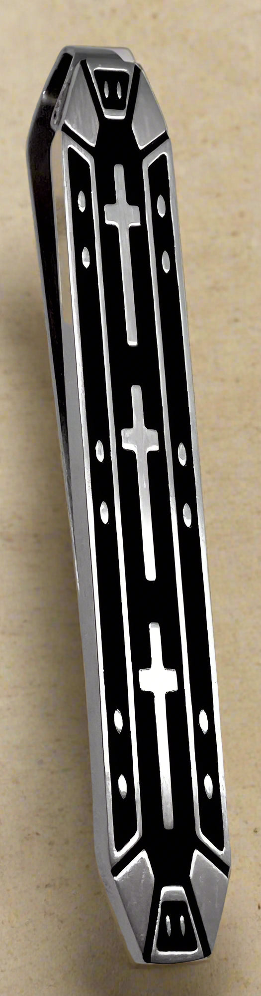 Polished Steel Money Clip with Angled Slit Design