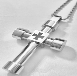 JEWLRY FASHION CROSS and IRON CROSS PENDANT with 22" ROPE CHAIN and cross is 2.75 inch