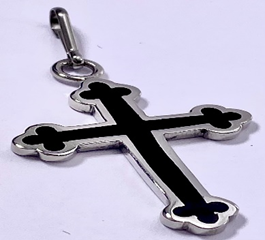 Jewelry Fashion Black Enamel Stainless Steel Cross Pendant
