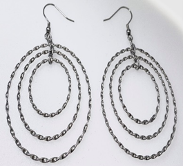 JEWELRY FASHION Twisted Wire 3 Circle Hoop Earring