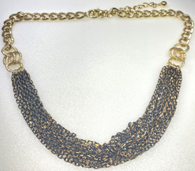 FASHION 18KT Gold and Brown Plated Necklace 16" +3 ex