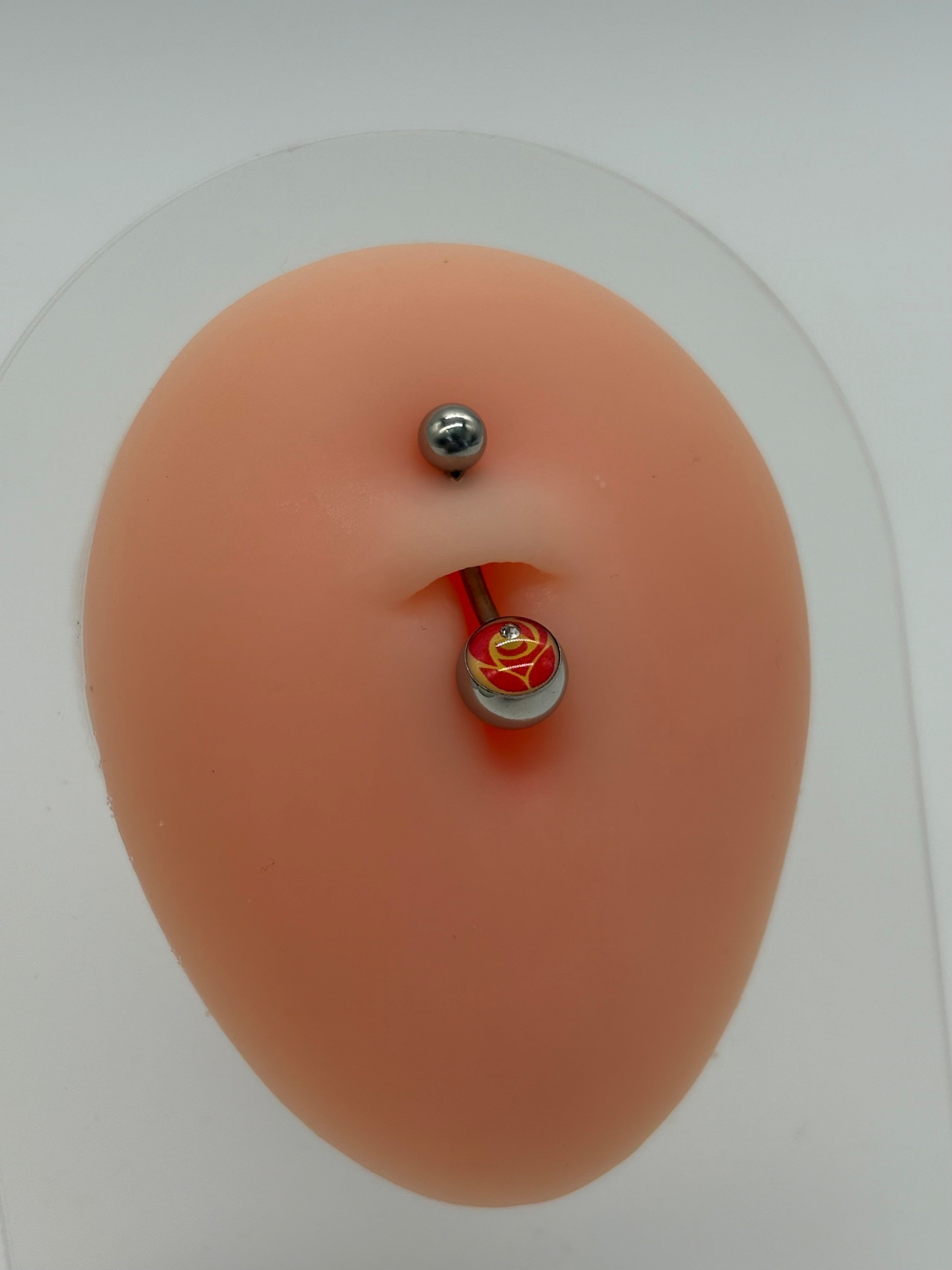 Titanium Flower Logo Belly Button Ring