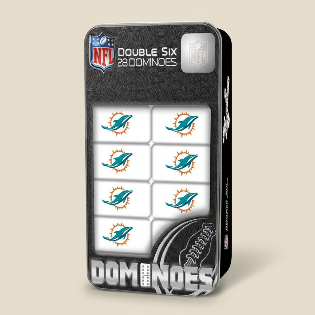 MasterPieces NFL Miami Dolphins Dominoes Game – 28 Piece Set
