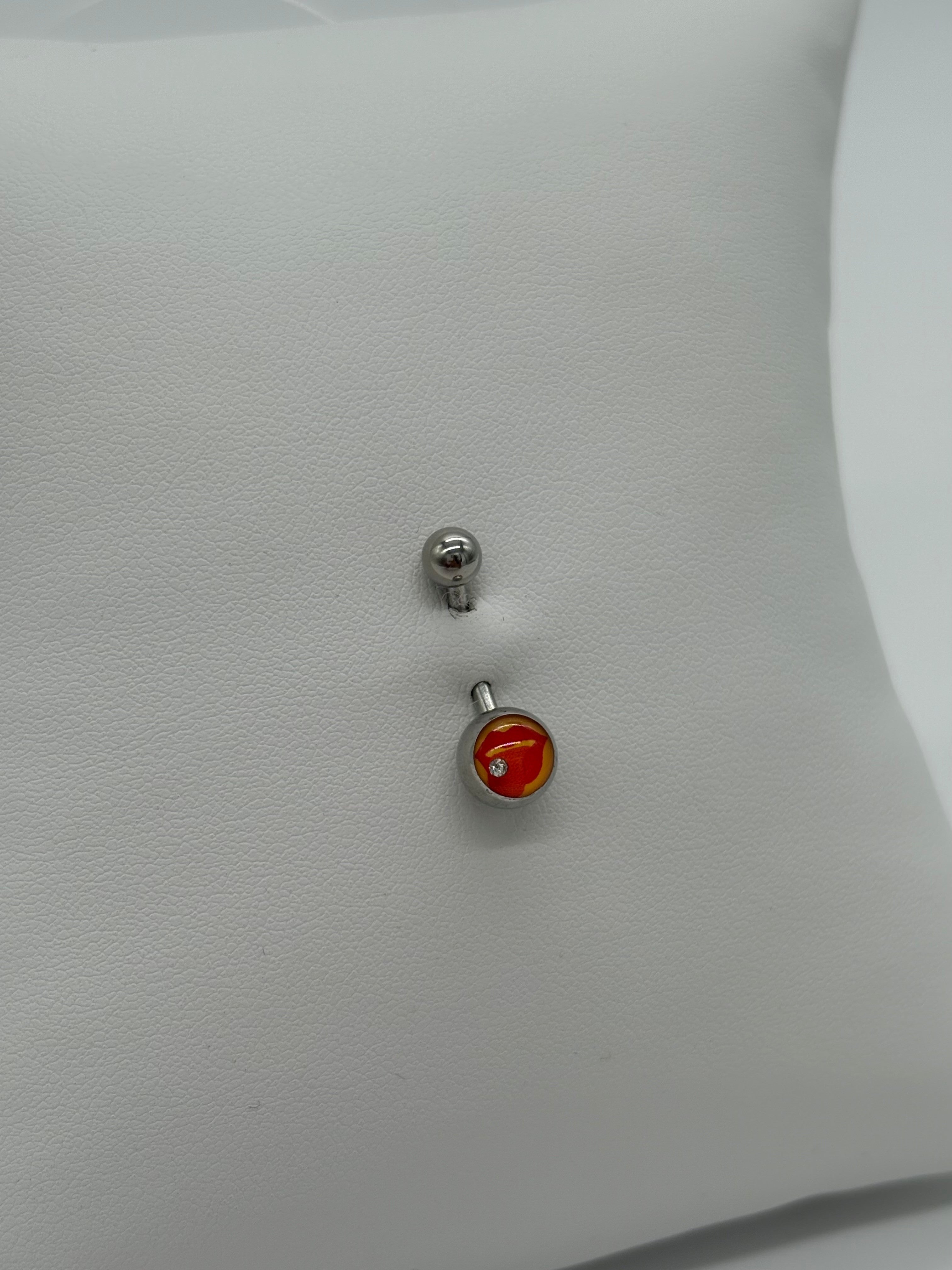 Titanium Mouth and Tongue Logo Belly Button Ring