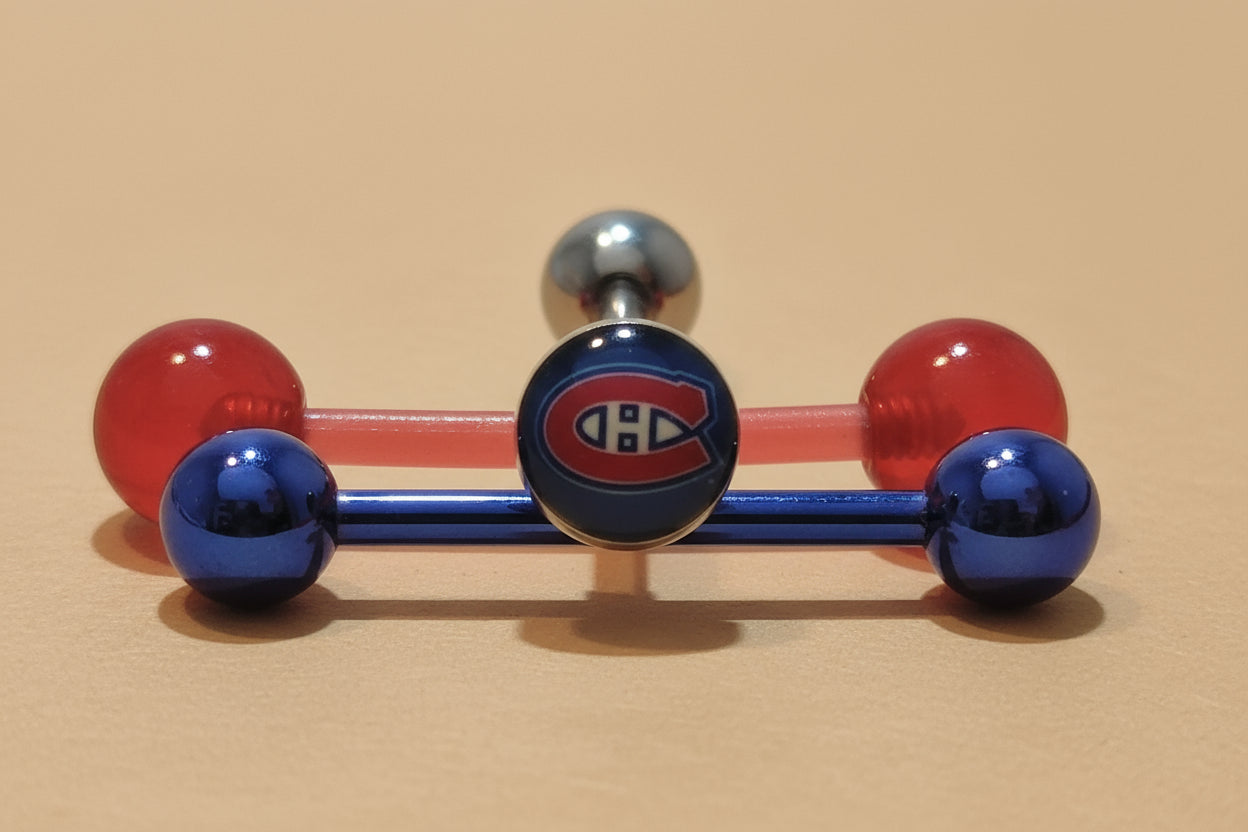 NHL Montreal Canadiens Logo Tongue Ring Set