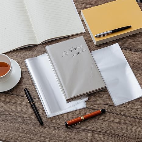 100-Pack Adjustable Clear Book Covers – 9.25 x 15 in Waterproof Sleeves