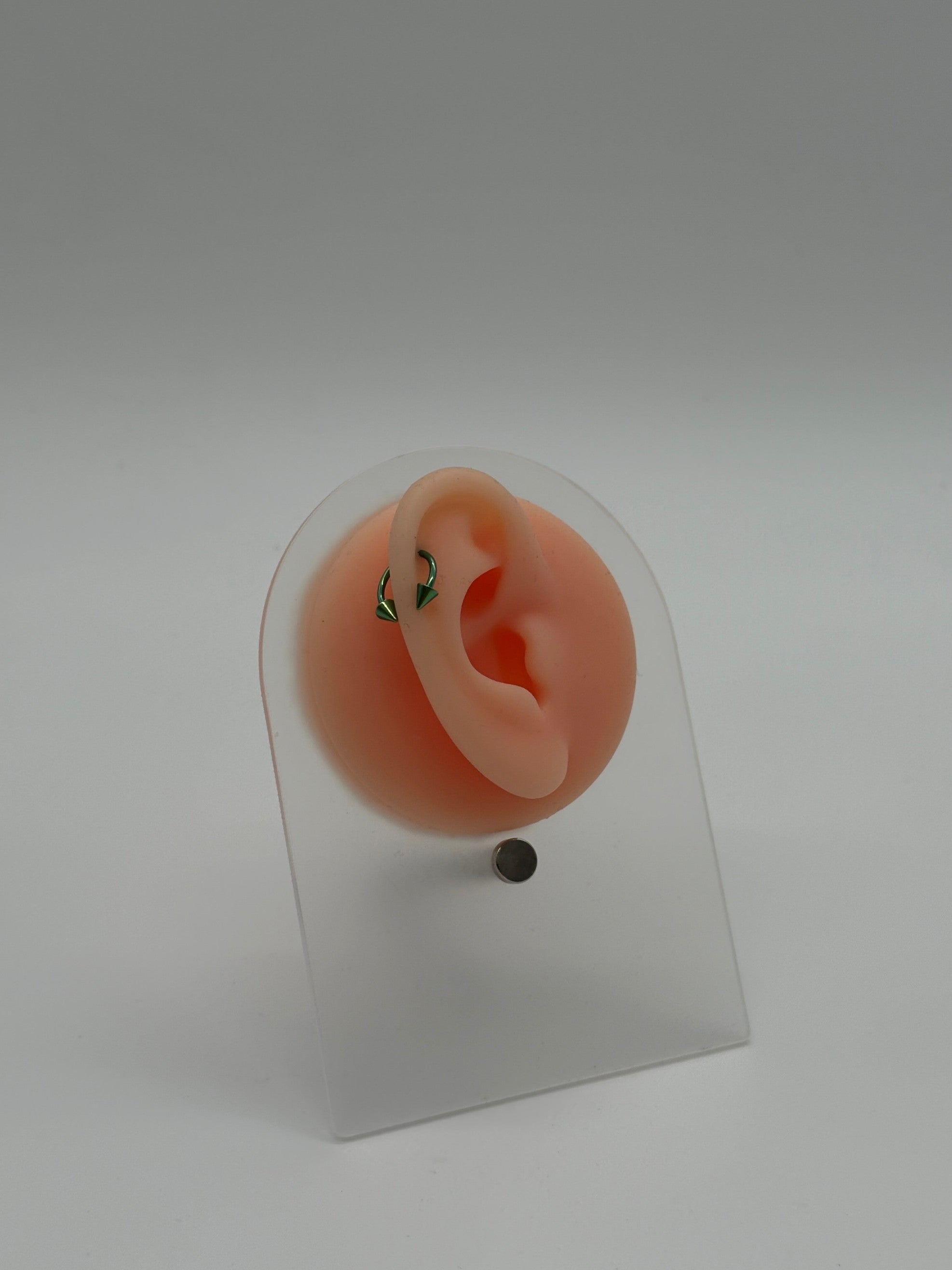 Light Green Titanium Horseshoe Piercing Ring – 5mm Cone