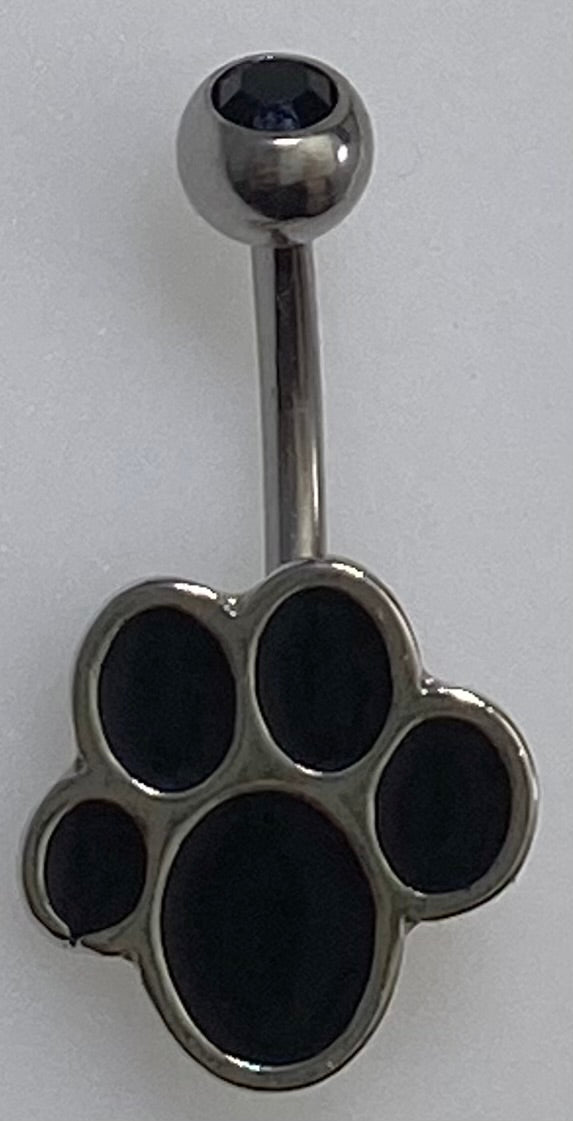 Garfield Black Paw Belly Ring