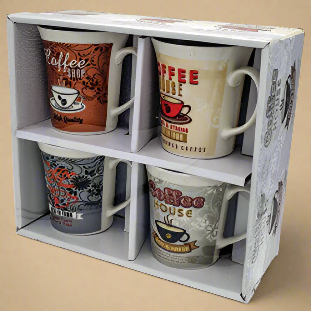 12oz Coffee Mug Set – Gift Set of 4