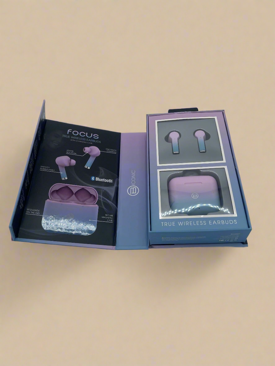 BICNIC Focus True Wireless Earbuds Lite (Blue & Purple)