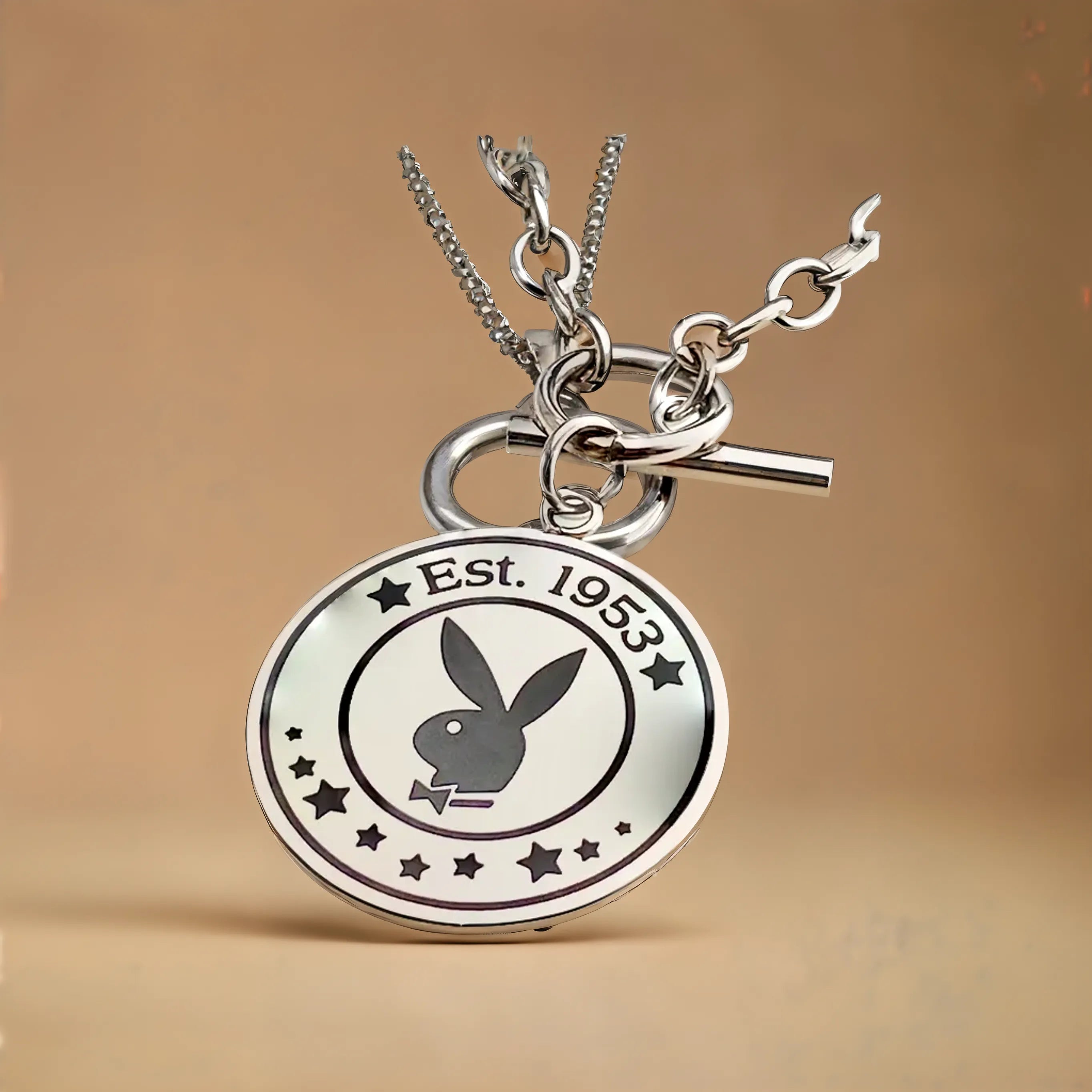 PLAYBOY EST 1953 DISK w/toggle curb link chain