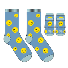Smiley Face Pet & Owner Matching Socks – Cheerful Non-Slip Gripper Set