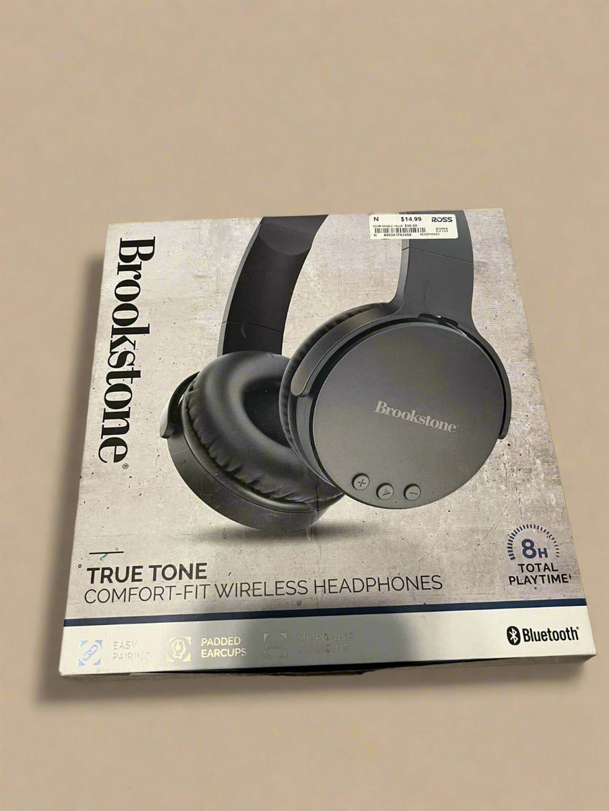 Brookstone True Tone on-ear wireless Headphones Bluetooth 8 hour total playtime
